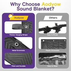 2 PCS Extra Large Sound Dampening Blanket,96″x 80″ Sound Absorbing 2 PACK