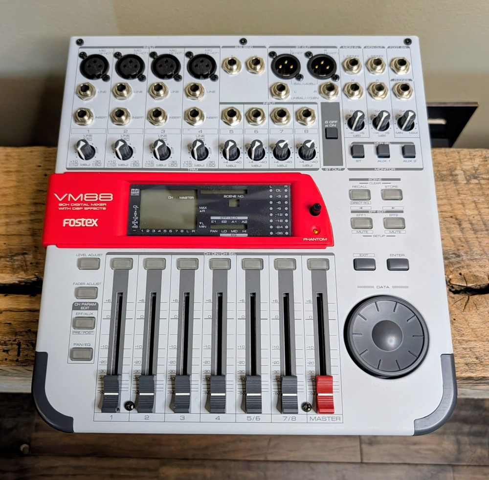 Fostex VM88 8-Channel Digital Mixer Console w/ DSP Effects, Phantom Power XLR