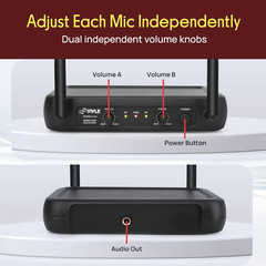 Dual Channel Wireless Microphone System – VHF Fixed Dual Frequency Wireless Mic