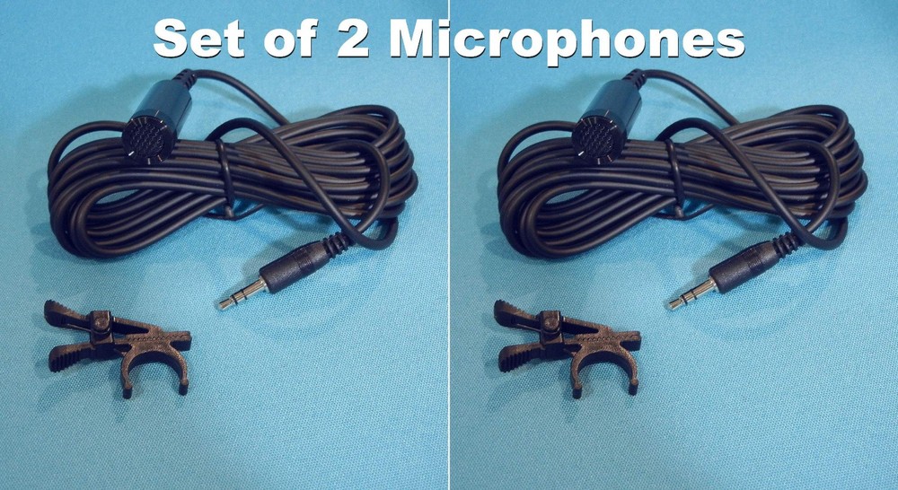 Podcast Lavalier Mic, Lapel Clip, 3.5mm stereo jack with 10 ft. Cord – Set of 2