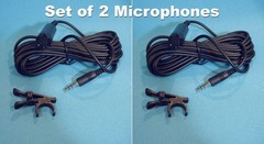 Podcast Lavalier Mic, Lapel Clip, 3.5mm stereo jack with 10 ft. Cord – Set of 2