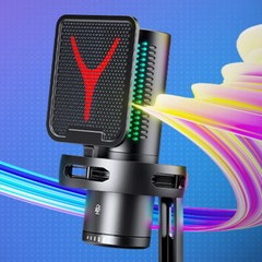 Gaming Microphone USB Computer Microphone for PC Mac PS4/5 Condenser Podcast RGB