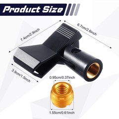 4 Pieces Mic Clips for Stands with 4 Adjustable Adapters Microphone Holder Wi…