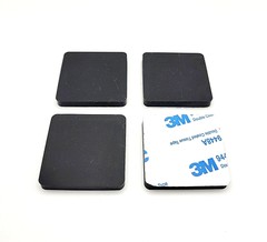 1 1/2″ Wide Square Rubber Stick on Feet 3/16″ Thick 3M Adhesive Backing Bumpers