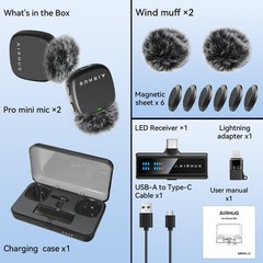 Mini Mic Pro Wireless Microphone for iPhone, iOS and Android Devices, Magneti…