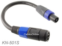 1ft 4-Pole Speakon Male/Female 4-Conductor,12AWG Extension Cable