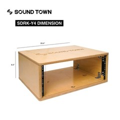 OPEN BOX: Sound Town DIY 4U Studio Rack Birch Plywood Golden Oak (SDRK-Y4-R)