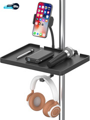 Functional Microphone Stand Tray with Adjustable Mic Stand Phone Holder