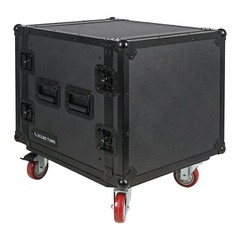 Sound Town Black Series 10U Plywood Rack/Road Case w/ 21” Depth (STRC-B10UW)