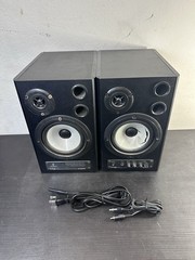 Behringer MS40 Powered Studio Monitors, Working, Tear In Speaker Sold AS IS