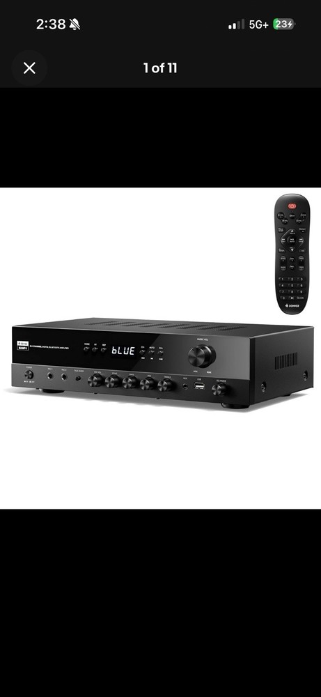 Donner MAMP4 Stereo Receivers 5.1 Channel Audio Amplifier Bluetooth 5.3 60W/4R