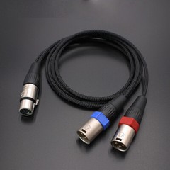 5 Pin Female XLR to Dual 3Pin Male XLR Balanced Splitter Y Stereo Mic Cable Hifi