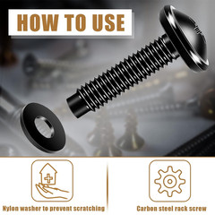 Rack Screws with Nylon Washers Black Stainless Steel Rack Mount Screws for Audio