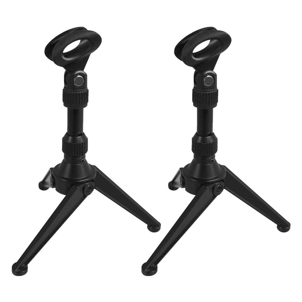 Mini Desktop Tripod Broadcast Podcast Microphone Stands Mount Holder 2 Pack