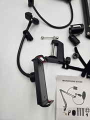Schenzhen Microphone Stand With Phone Holder 30in H Black