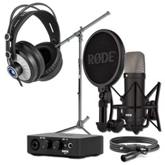 Rode NT1 Signature (Black) Mic + AI-1 USB Interface + Stand + Cans50 Headphones