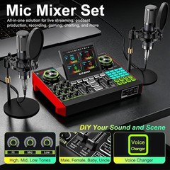 Dual Microphone Podcast Bundle for 2 – Condenser Mics, Mixer