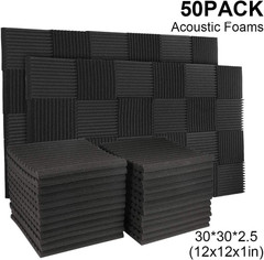 50 Pack Acoustic Panels Soundproof Studio Foam for Walls Sound Absorbing Panels