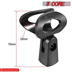 5 Core Microphone Clip Holder 2 Pieces with Screw Adapters 5/8 to 3/8 Inch