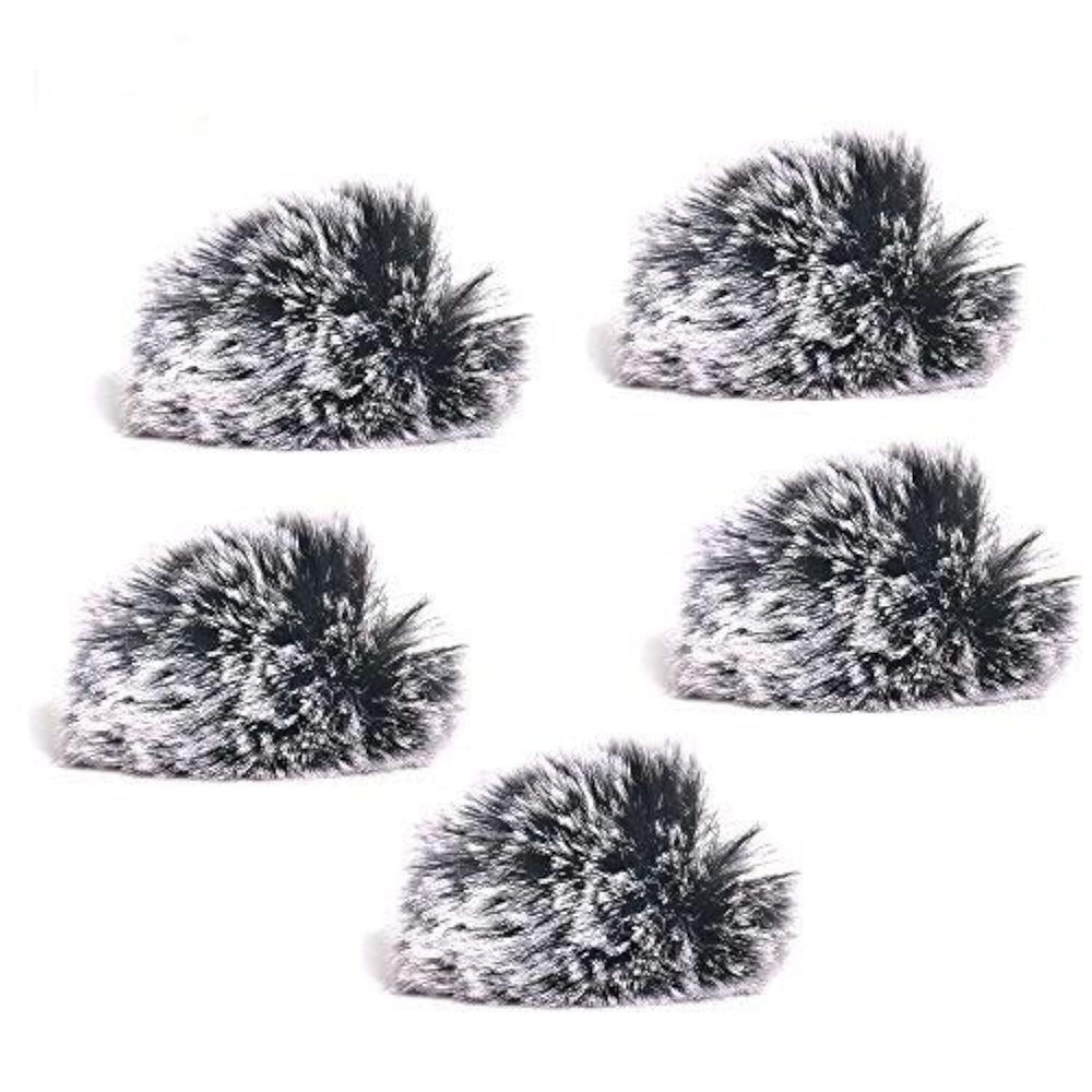 5 Packs Lavalier Microphone Wind Screen Furry Muffs Diameter 1cm Fits Most Lapel