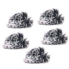 5 Packs Lavalier Microphone Wind Screen Furry Muffs Diameter 1cm Fits Most Lapel