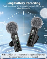 Ultimate USB-C Wireless Microphone Kit with Windscreen & Rechargeable Design