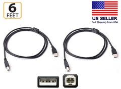 2PC-6FT USB 2.0 Cables for Audio Interface, MIxer, Controller, Keyboard, Amp A B