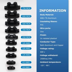 MAKERELE 1-Pack Insulated Inline Splice Connector 2 Gauge Wire 2-14AWG-1PORT