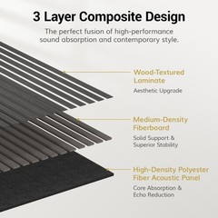 TONOR Wood Wall Panels for Interior Wall Decor, Wood Slat Acoustic Panels