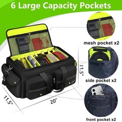 Musician Cable Bag Green Durable Polyester Padded Shoulder Strap