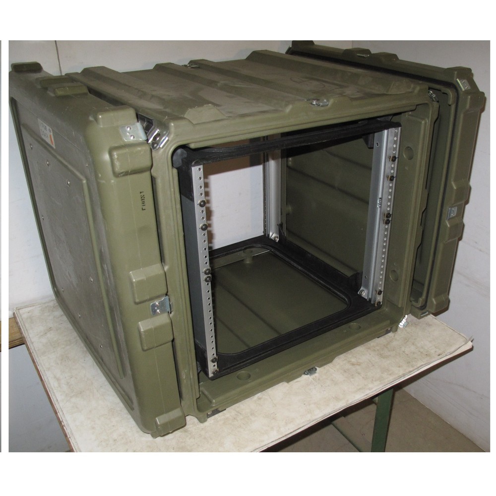 Rackmount ECS 10U x20 Rotomolded Plastic Rack 19″ Shock Mount Olive