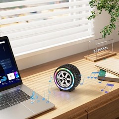 2.5″ Portable Tire Bluetooth Wireless Speaker BT TWS Soud System USB/TF/FM Radio