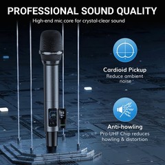 TONOR Bluetooth Wireless Microphones, 12.4“L x 7.1“W x 6.9“H, Gray