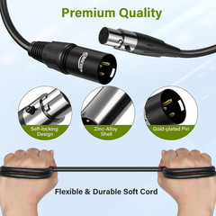 3 Pin XLR Male to Mini XLR Female (TA3F) Microphone Cable Adapter 3 Ft/2 Pack fo
