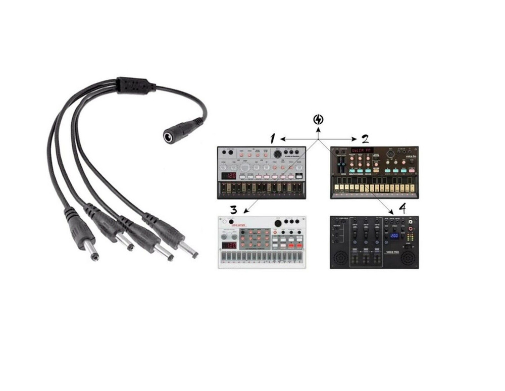 SHOCK ELECTRONIX SE35 4-Way Power Cable FOR 9V KORG KA-350 Type Devices