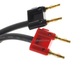 1ft Two Dual Banana Plugs to Speakon Female Type Speaker/Amplifier Jumper Cable