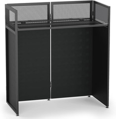 Foldable DJ Booth for Tool-Free Assembly, DJ Table with White & Black Scrims, Me