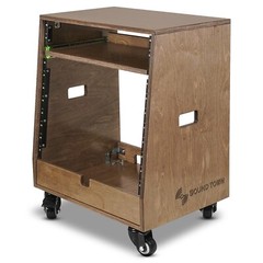 Sound Town DIY Slanted 10U Studio Rack (2U+8U ), Weathered Brown (SDRK-ST10TB)