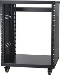 12U Server Rack Studio Stand with Casters Vents Mounting Panels