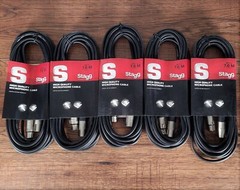 Stagg SMC7.6M 25′ XLR Microphone Cable Black 5 Pack
