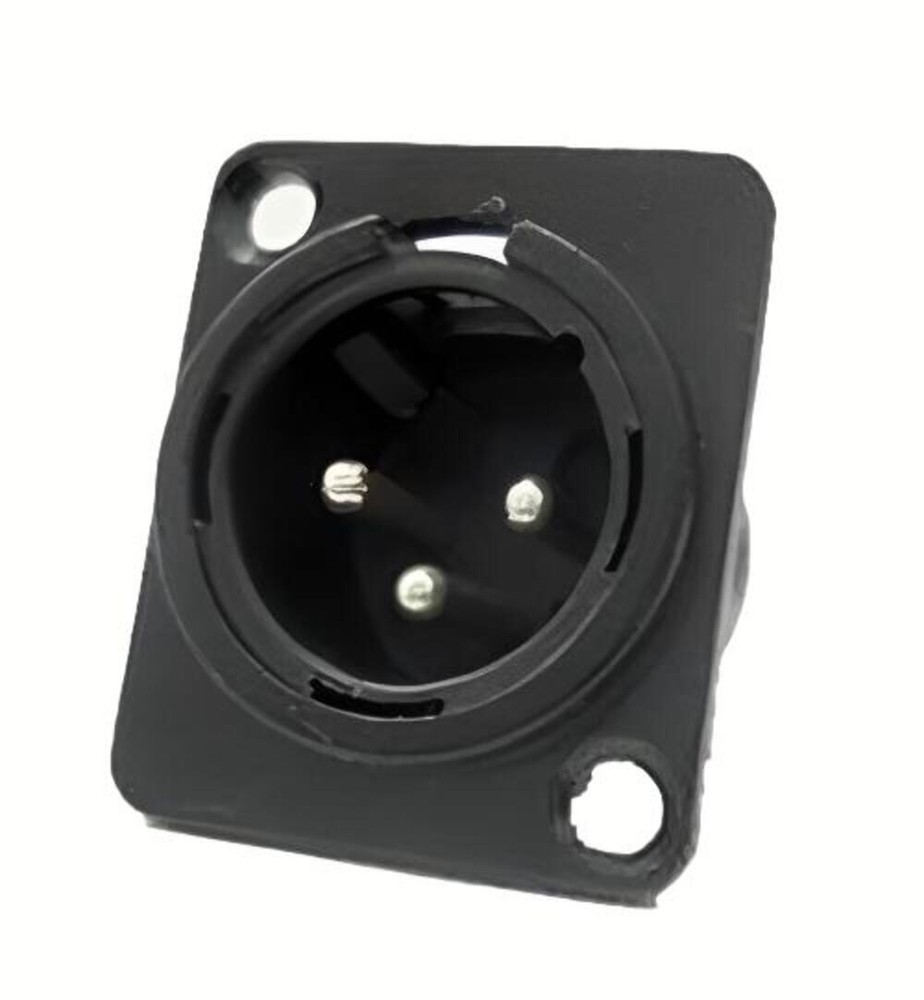 (2 PACK) PROCRAFT PXLRMP-B „D“ Type Panel Mount XLRM Connector w/ Black Shell