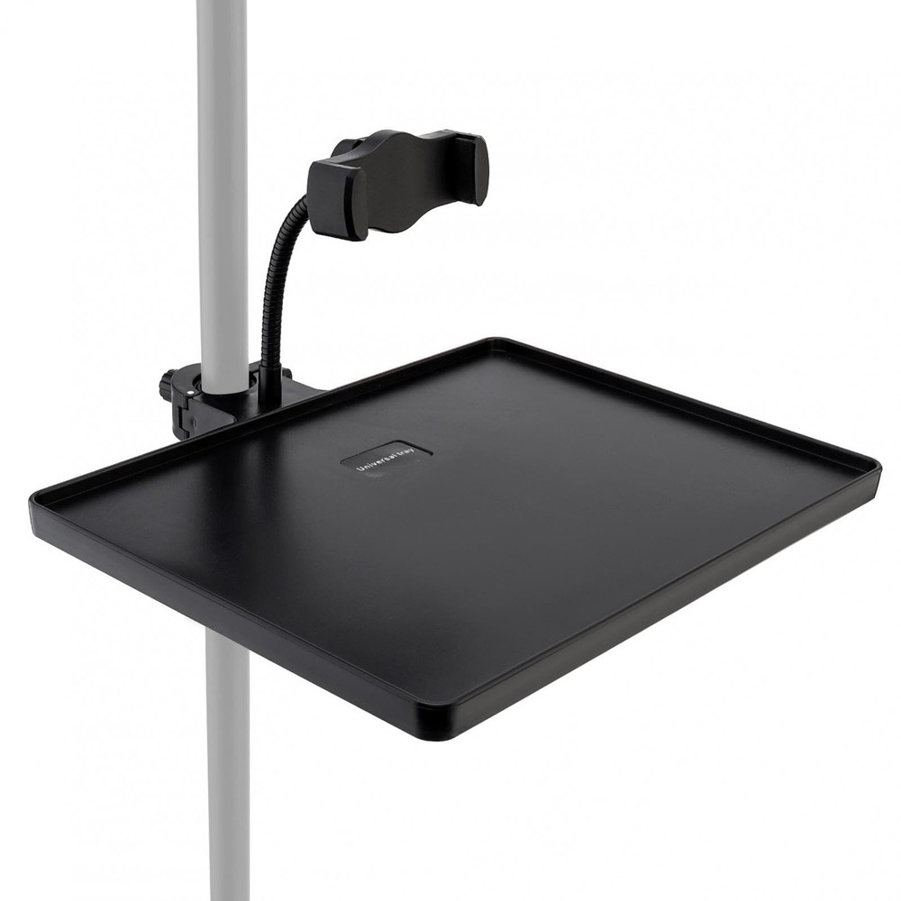 RTNLIT Microphone Stand Adjustable Mic Stand Tray with Phone Holder Clamp On …