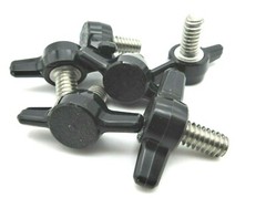 6mm x 13mm Thumb Screws with Wing Tee Knob Delrin Head SS USA 5 per package