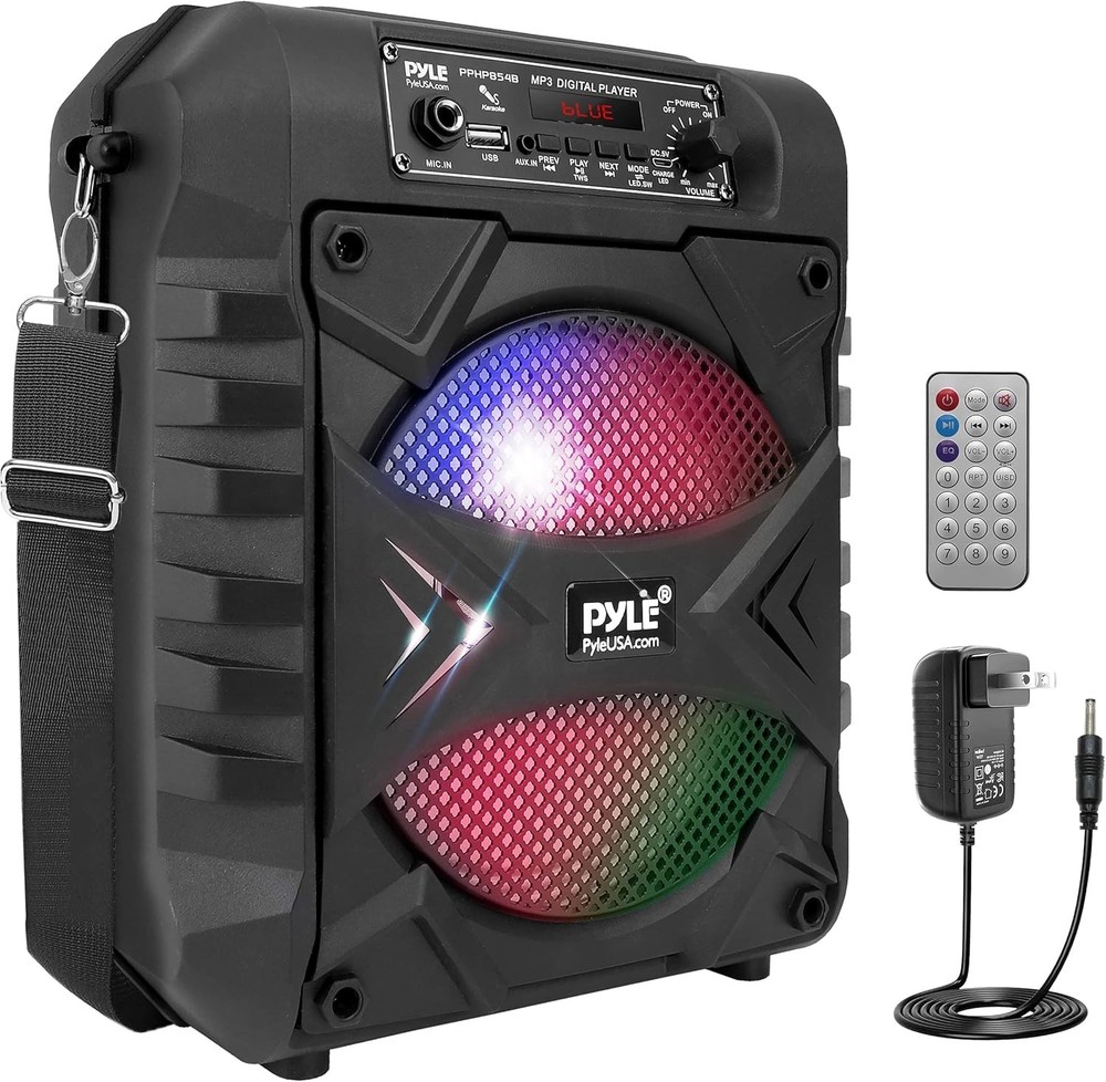 Pyle Wireless Portable LED Bluetooth Speaker System 300W 8″ Subwoofer Radio USB