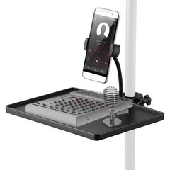 Microphone Stand Tray Clamp On Mount Rod Holders for Stage Music Sheet