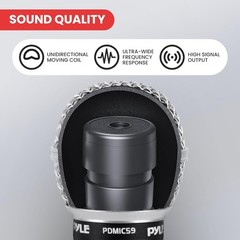 Pyle Professional Dynamic Vocal Microphone – Moving Coil Dynamic Cardioid