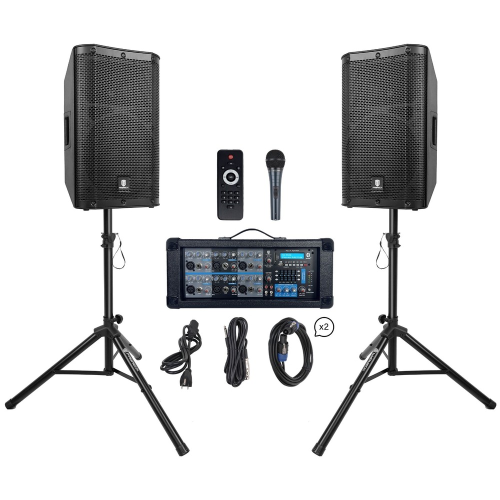 PRORECK DELTA 126 2000W Bluetooth PA Speaker System for DJs, Bands, Karaoke