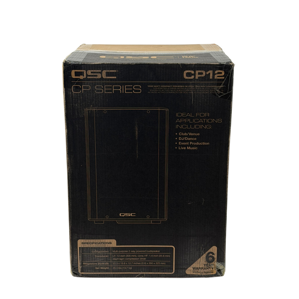 QSC CP12 Speaker 12″ Two Way 1000 Watt Active Powered Monitor Class-D Open Box