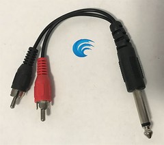 1/4″ Male Mono Plug to Dual RCA Plugs (M) Premium 6″ inch Audio Cable Wire VWLTW