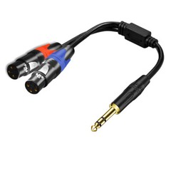 TRS 1/4 Male to Dual XLR Female Microphones Stereo Splitter Adapter Y Cable